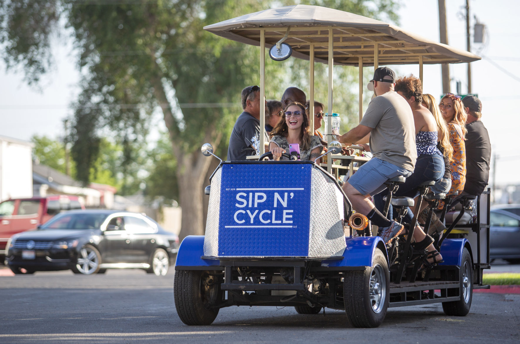 Sip N' Cycling through town